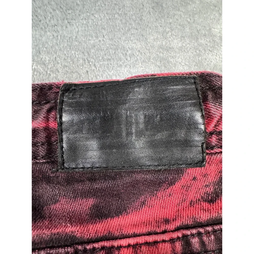 Jordan Craig Mens Slim Fit Acid Wash Jeans Red Black Drawstring 36x32 JJ211